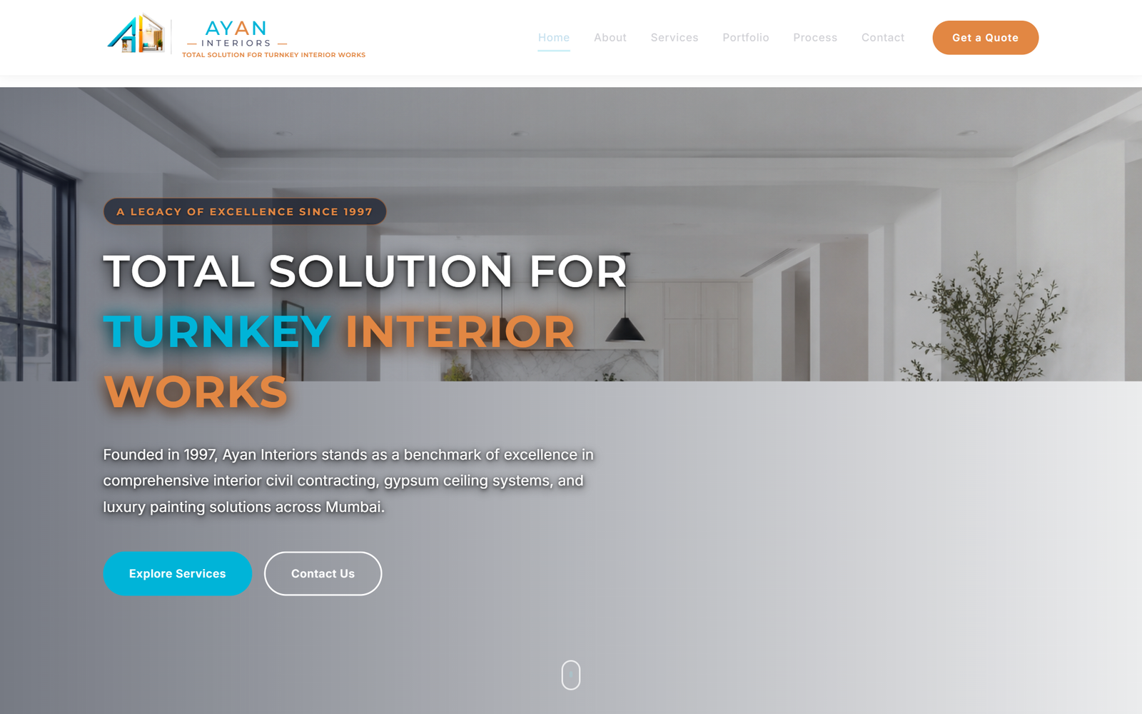 Ayan Interior Website